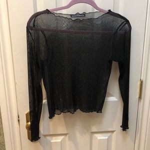 Black mesh top